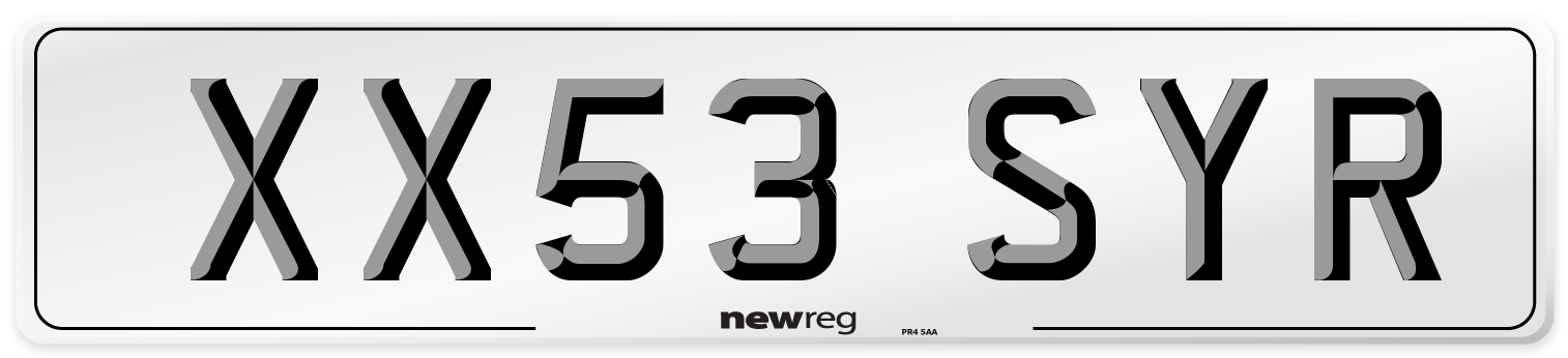 XX53 SYR Number Plate from New Reg